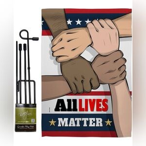 All Lives Matter Garden Flag Set with Stand